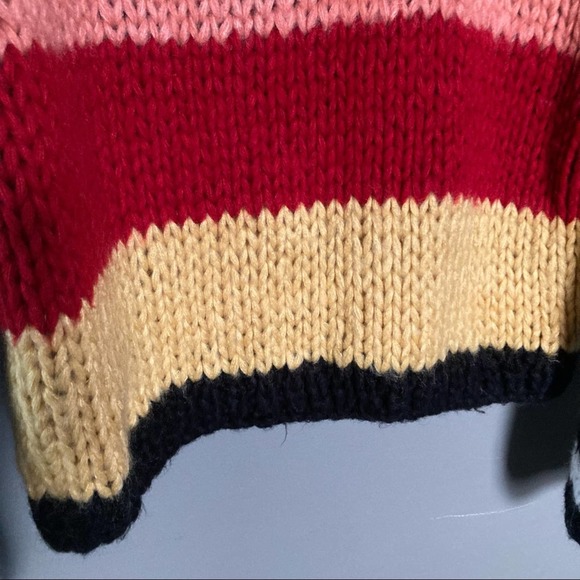 Blank NYC sweater mixed messages boatneck stripe colorblock knitted small - Picture 8 of 8